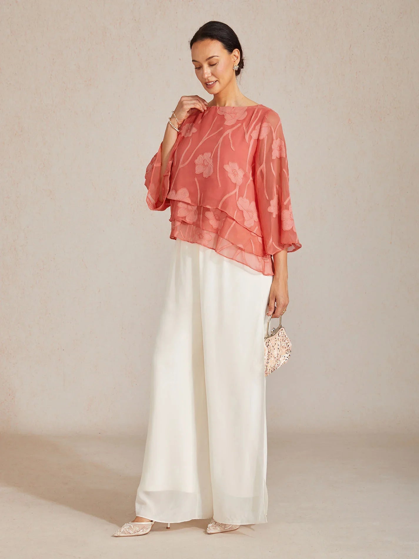 Blusa Stratificata in Chiffon Floreale