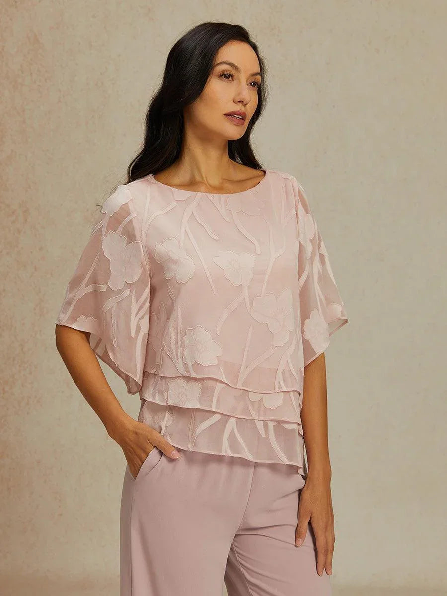 Blusa a strati in chiffon floreale