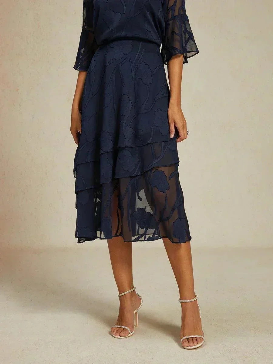 Gonna Midi in Chiffon Floreale