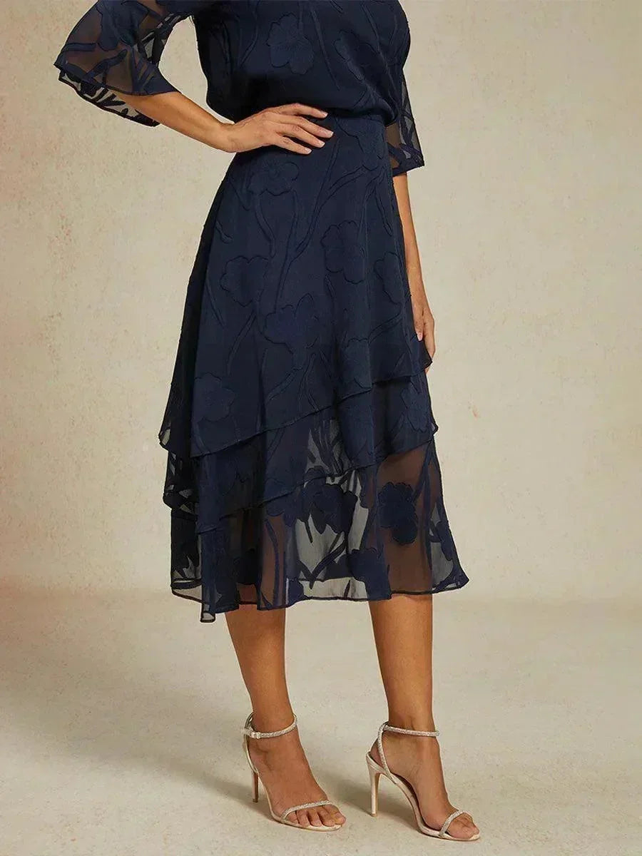 Gonna Midi in Chiffon Floreale