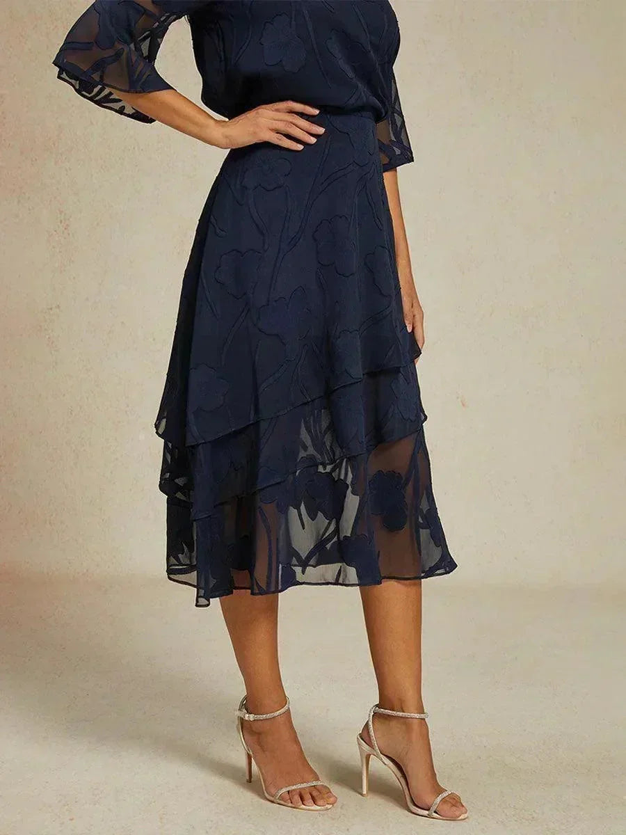 Gonna Midi in Chiffon Floreale