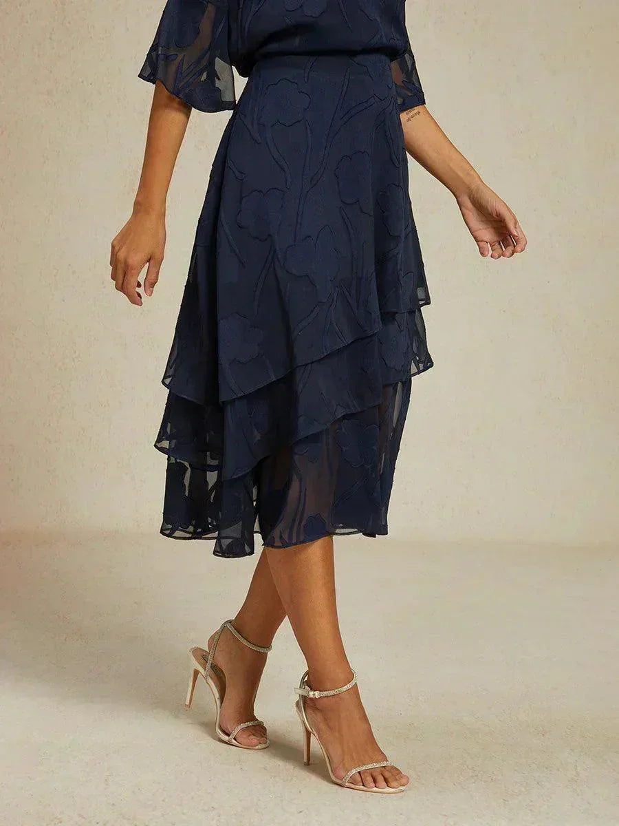 Gonna Midi in Chiffon Floreale