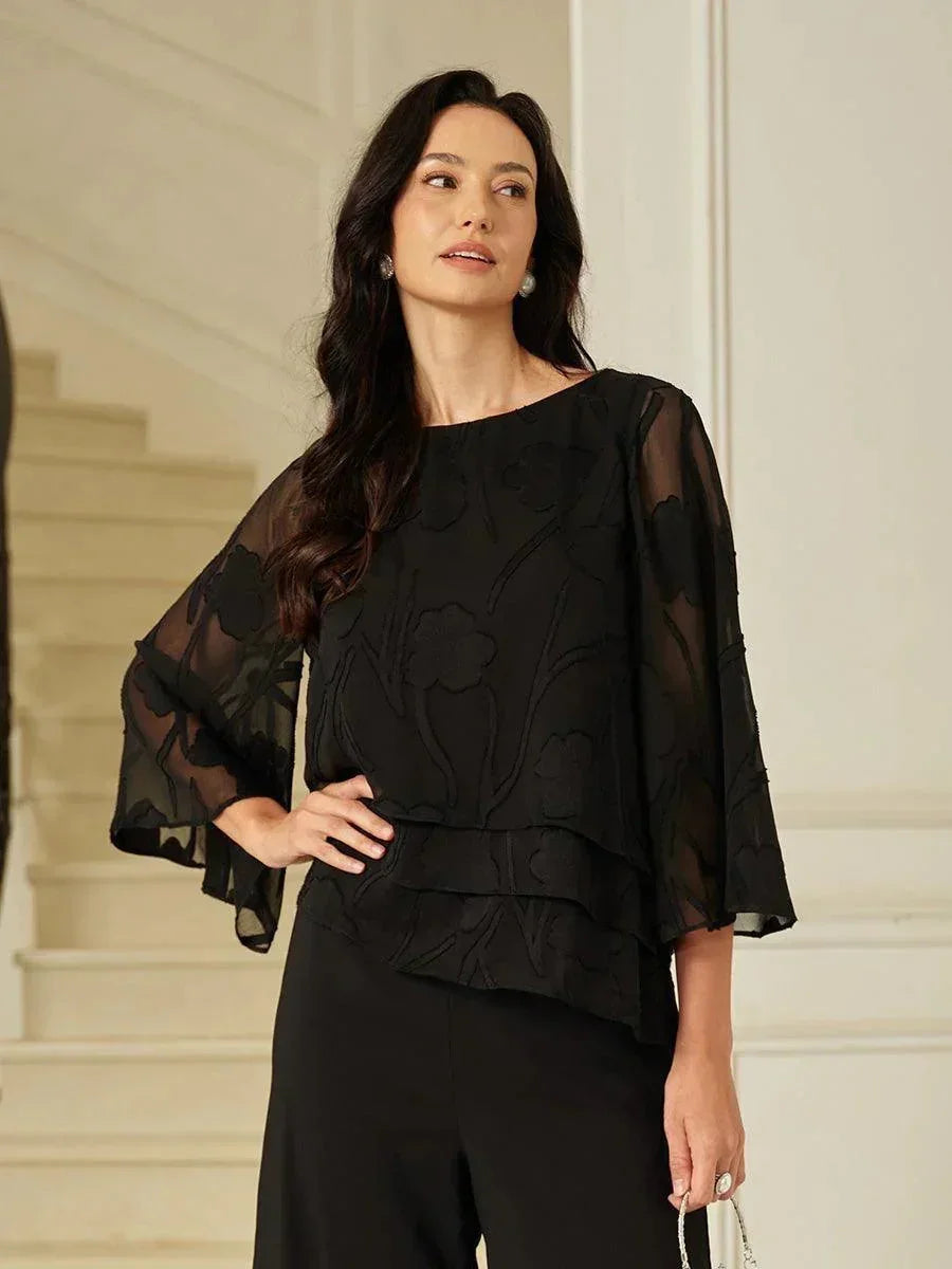 Blusa Stratificata in Chiffon Floreale