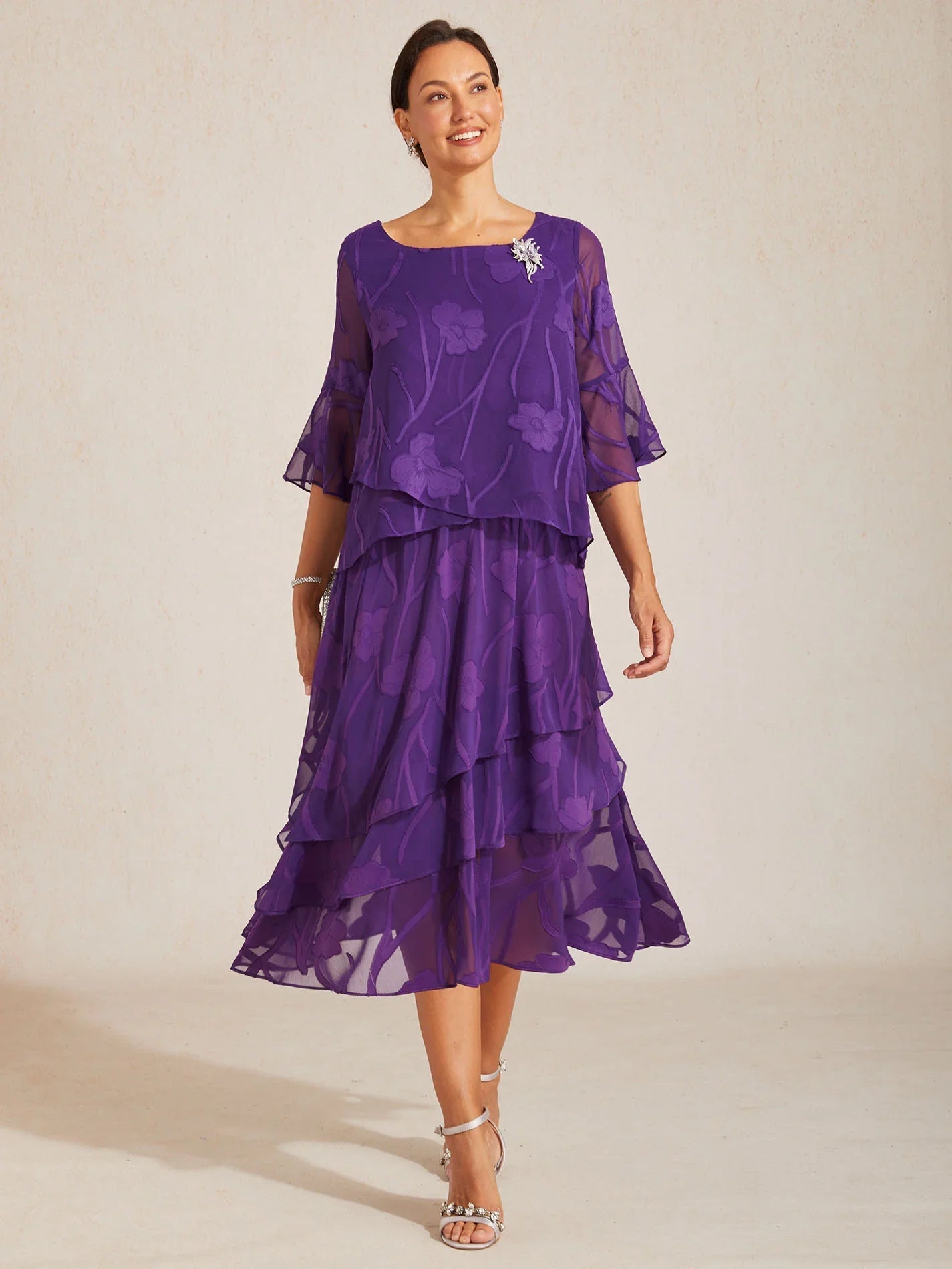 Blusa in Chiffon con Orlo Asimmetrico
