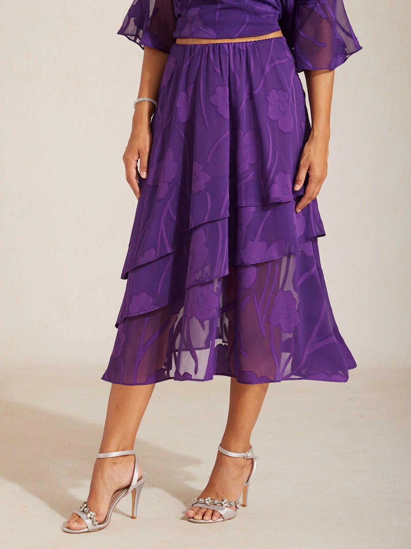 Gonna Midi in Chiffon Floreale