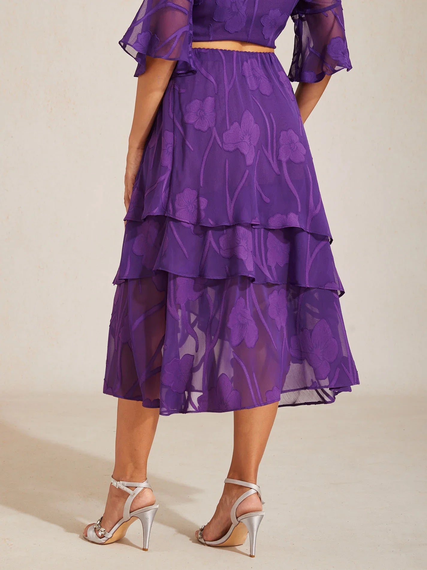 Gonna Midi in Chiffon Floreale