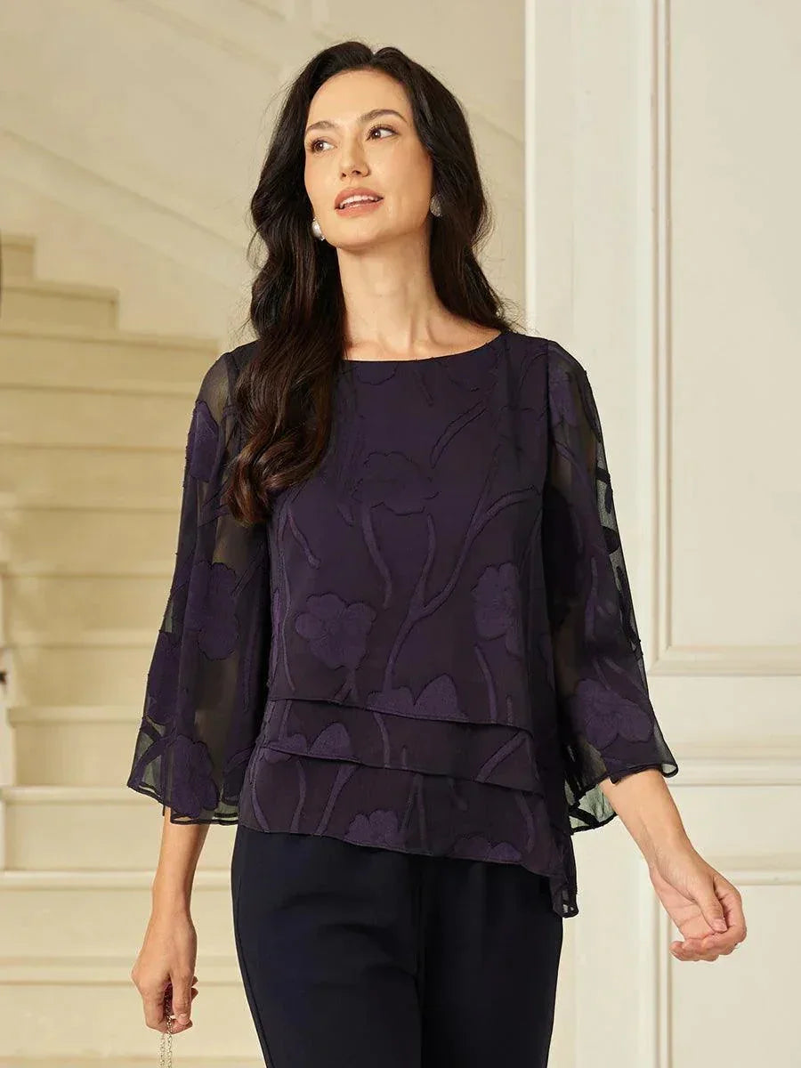 Blusa Stratificata in Chiffon Floreale