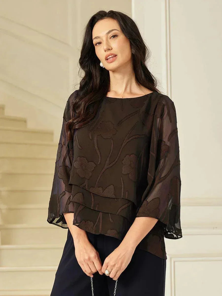 Blusa Stratificata in Chiffon Floreale