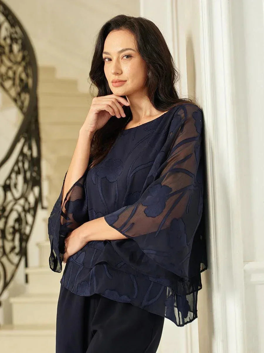 Blusa Stratificata in Chiffon Floreale