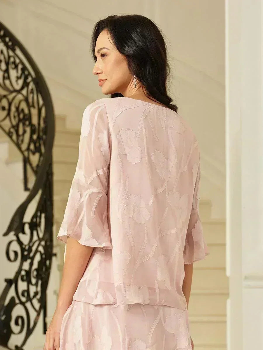 Blusa in Chiffon con Orlo Asimmetrico Elegante