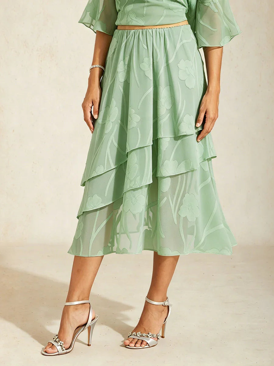 Gonna Midi in Chiffon Floreale