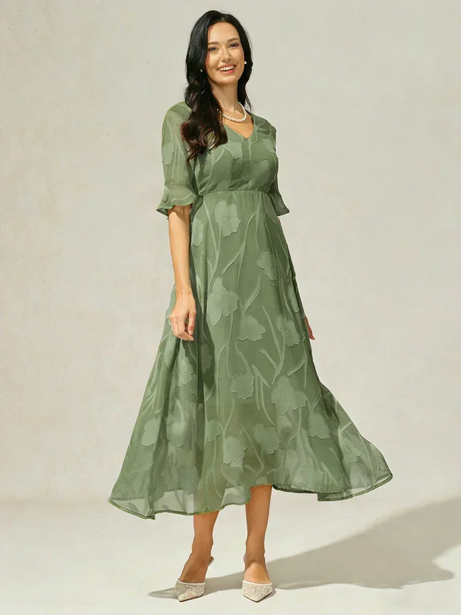 Abito Maxi in Pizzo con Volant