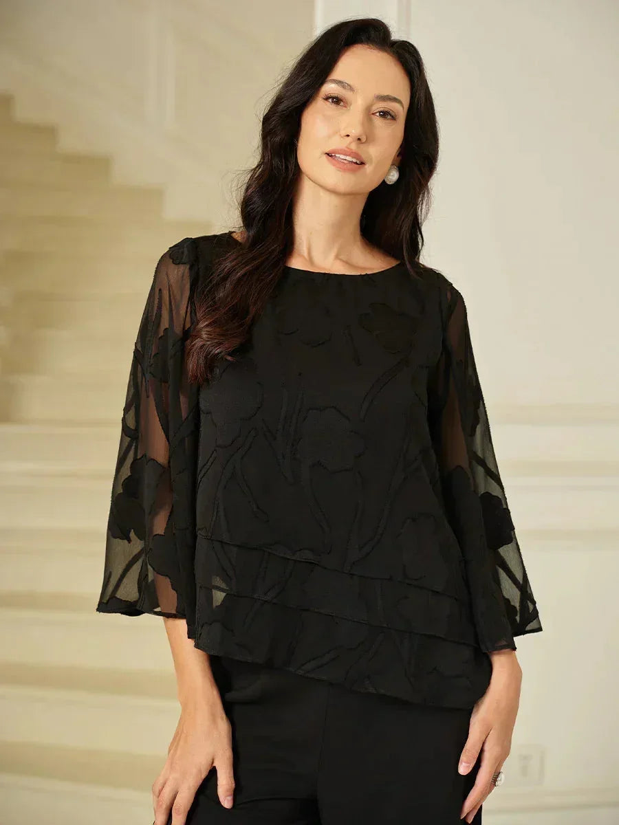 Blusa Stratificata in Chiffon Floreale