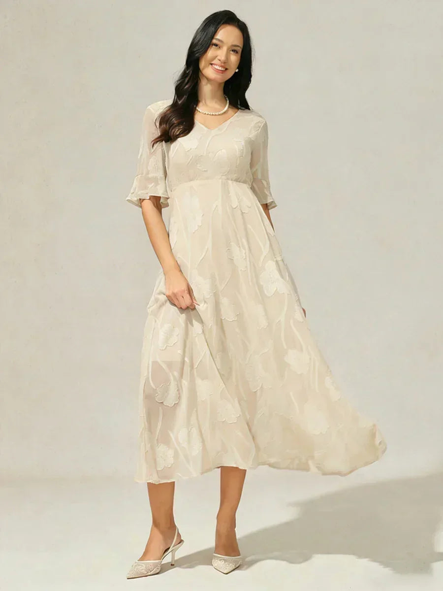 Abito Maxi in Pizzo con Volant