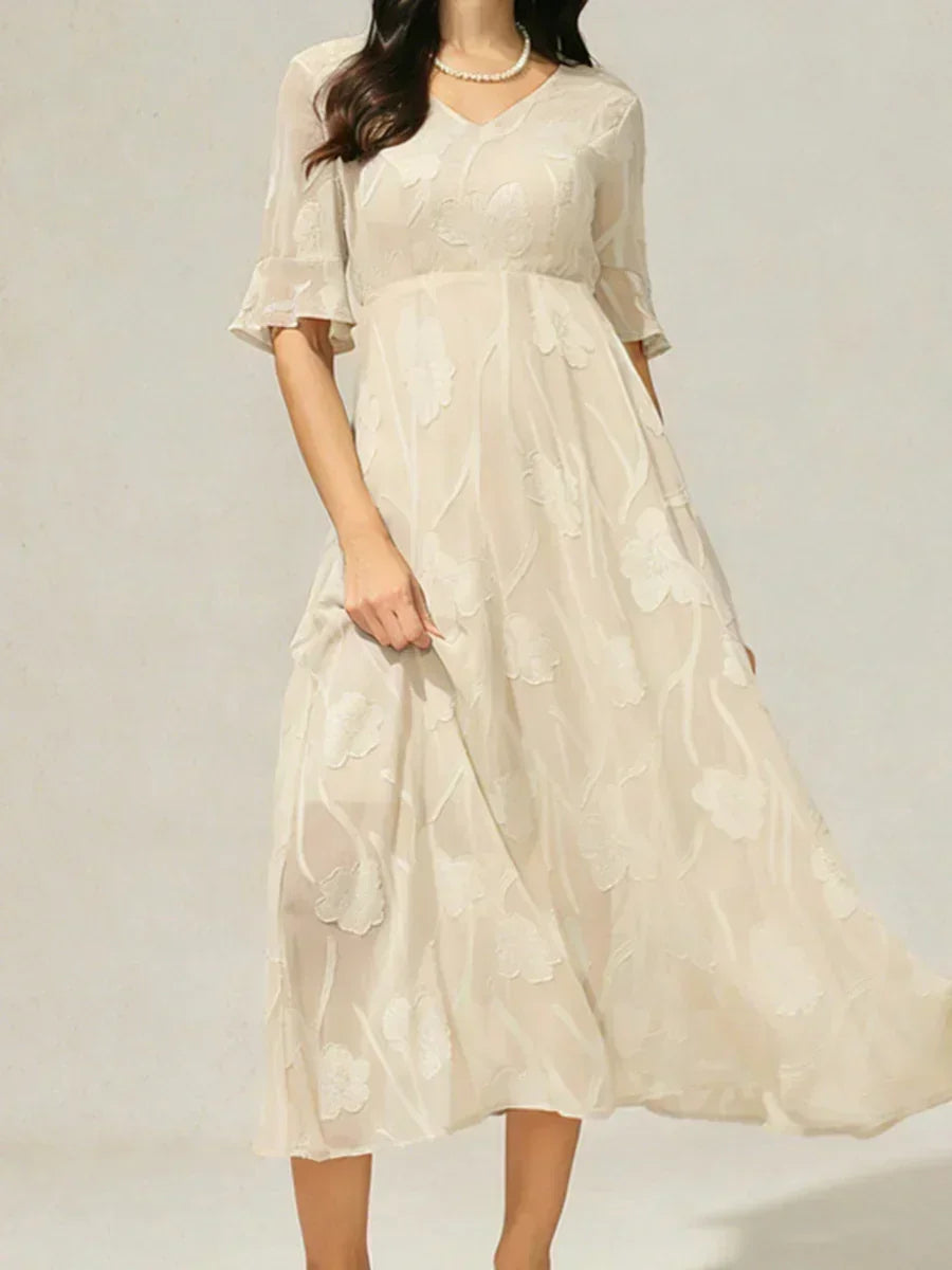 Abito Maxi in Pizzo con Volant