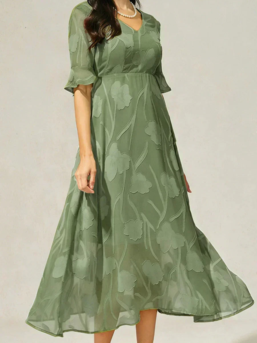 Abito Maxi in Pizzo con Volant