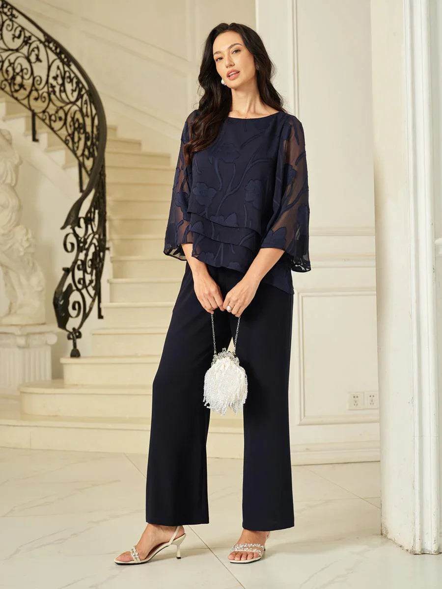 Blusa a strati in chiffon floreale