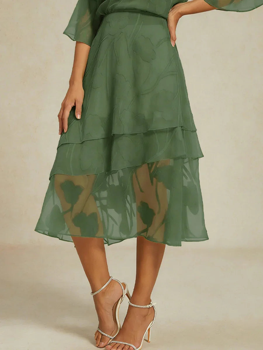 Gonna Midi in Chiffon Floreale