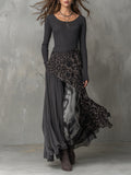 Martina - Abito lungo in stile bohemien con stampa leopardata