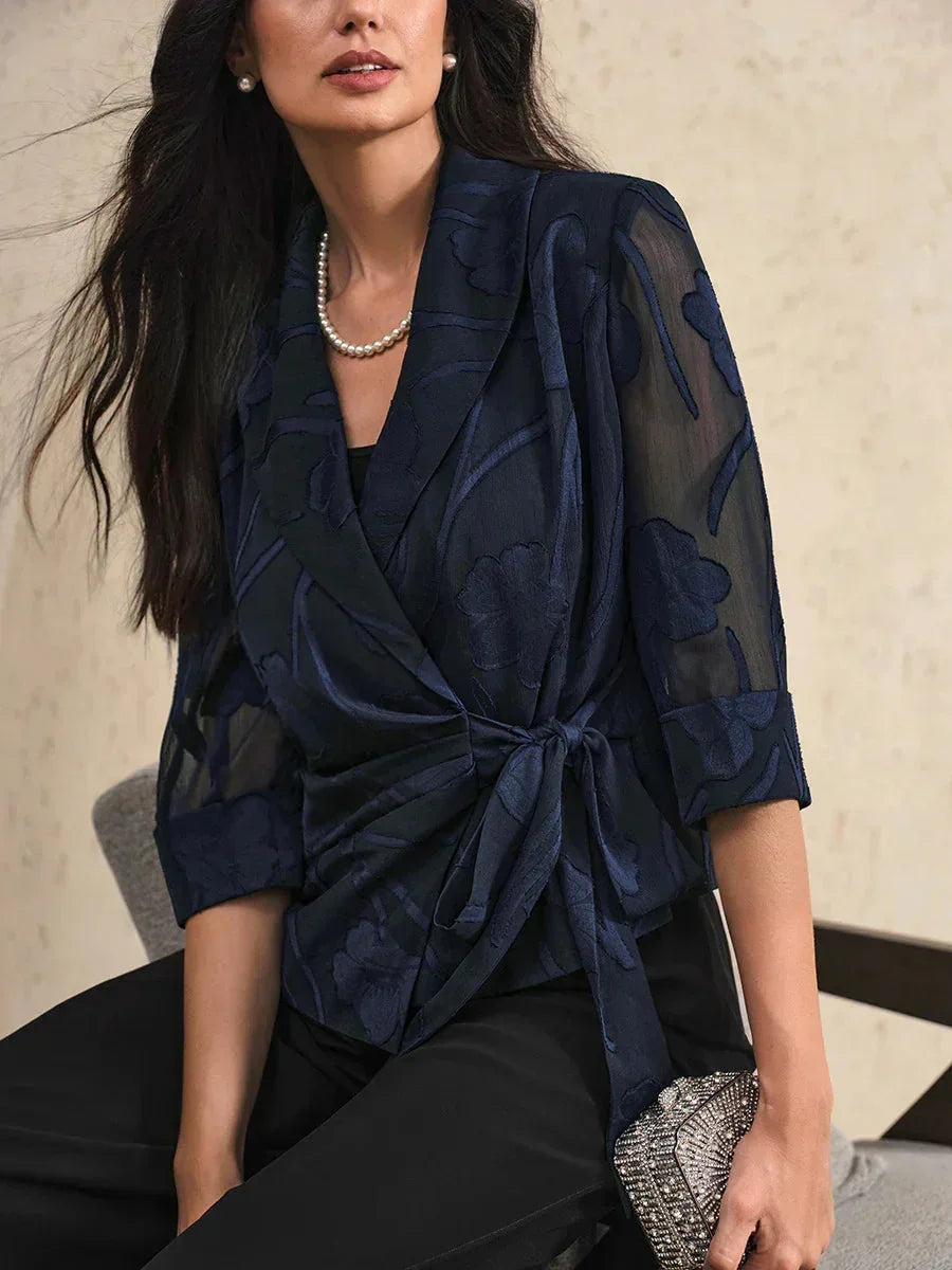 Elegante Blusa in Chiffon Floreale