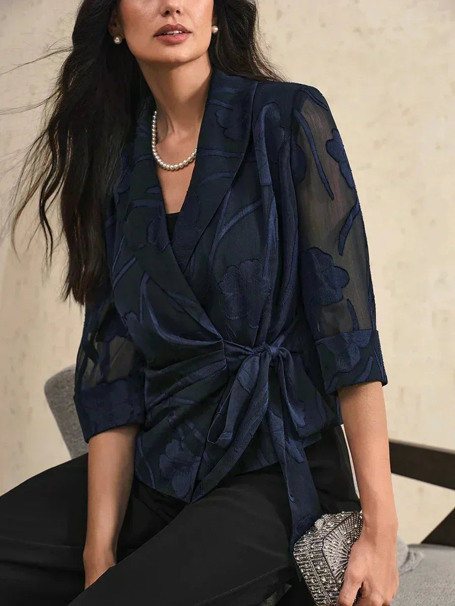 Elegante Blusa in Chiffon Floreale