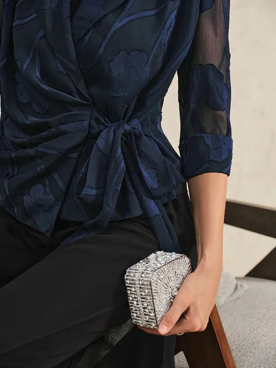 Elegante Blusa in Chiffon Floreale