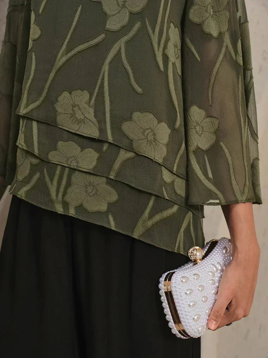 Blusa Stratificata in Chiffon Floreale