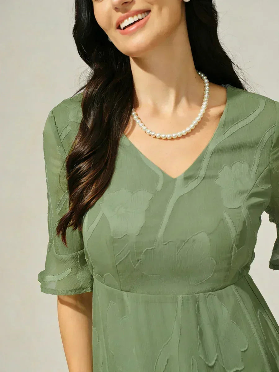 Abito Maxi in Pizzo con Volant