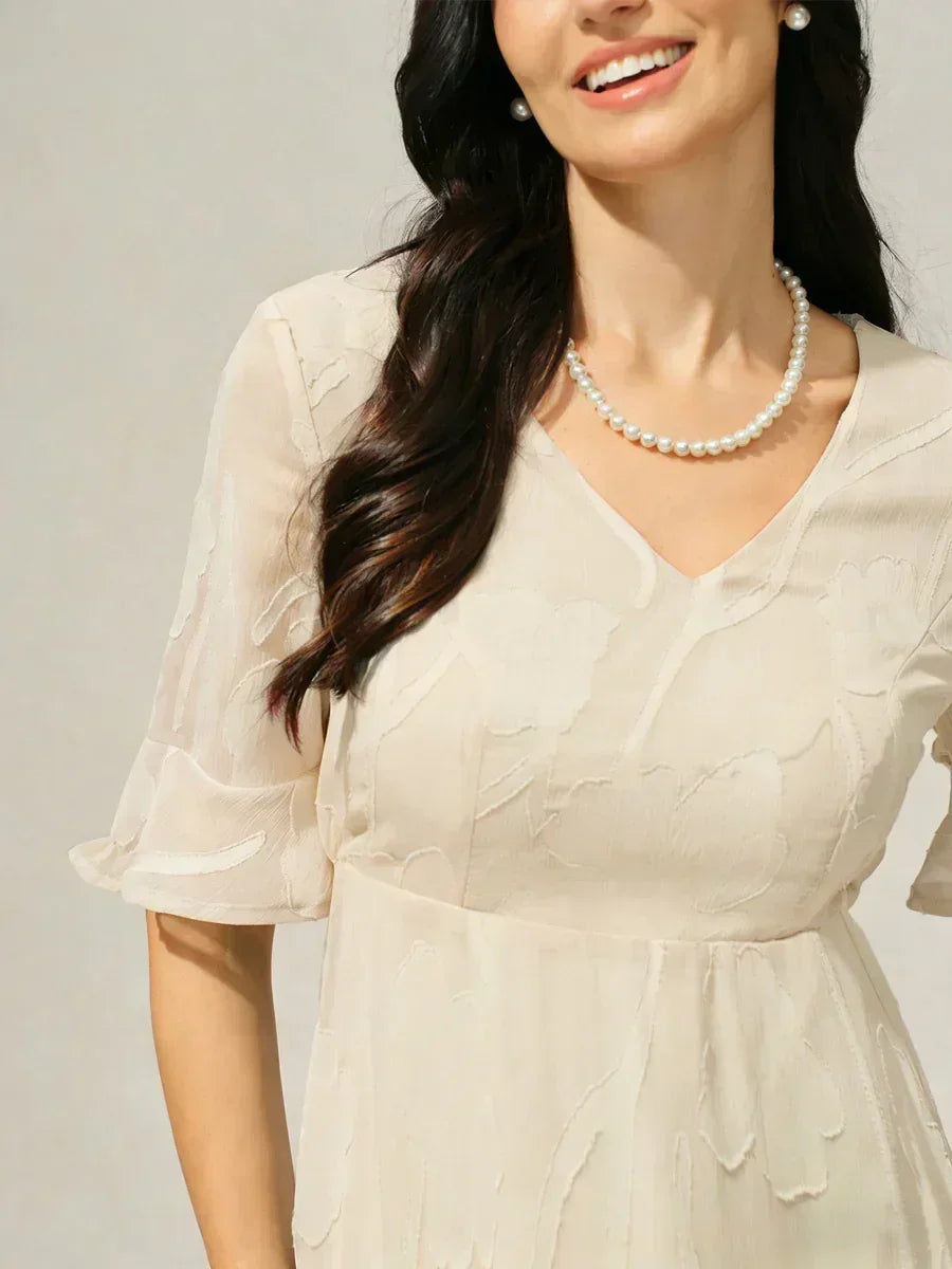 Abito Maxi in Pizzo con Volant