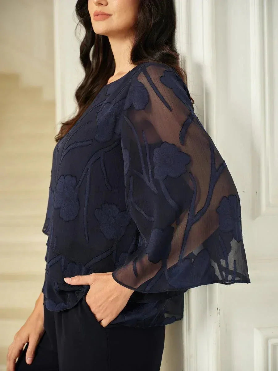 Blusa Stratificata in Chiffon Floreale
