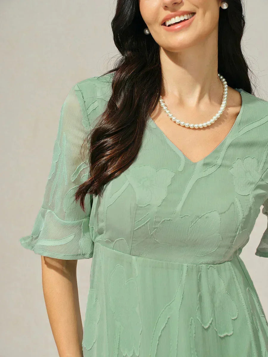 Abito Maxi in Pizzo con Volant