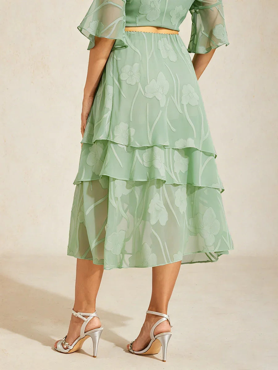 Gonna Midi in Chiffon Floreale