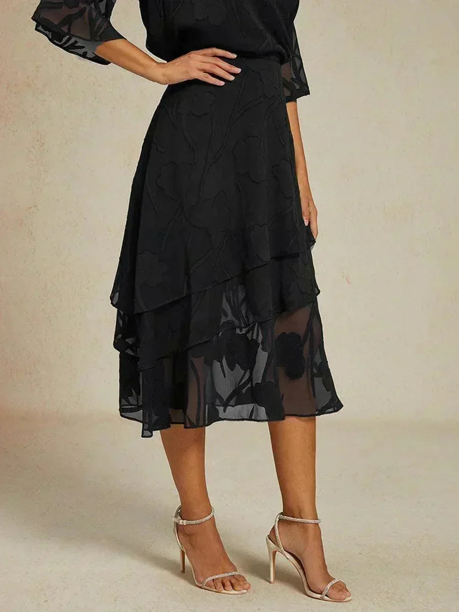 Gonna Midi in Chiffon Floreale