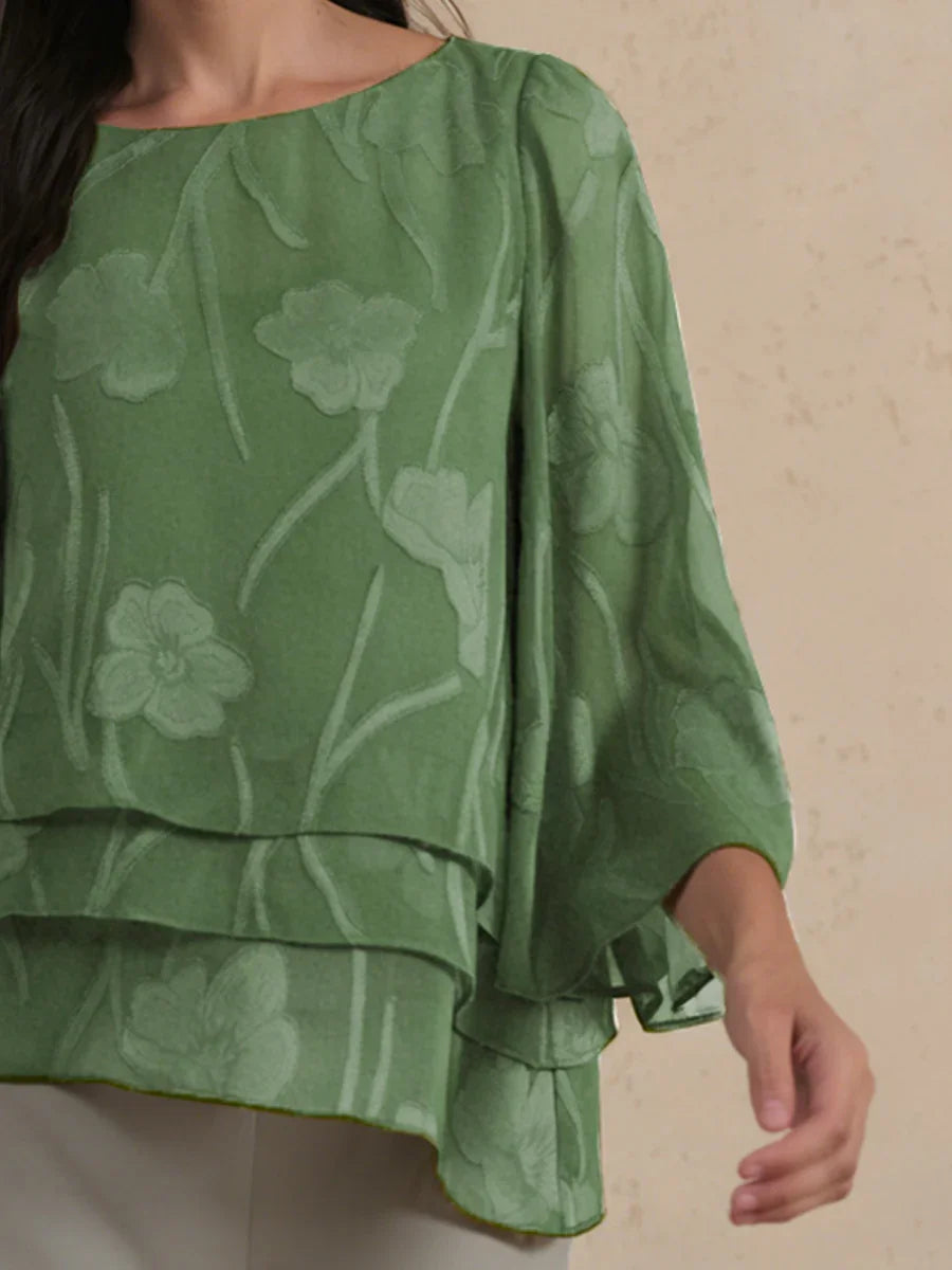 Blusa Stratificata in Chiffon Floreale