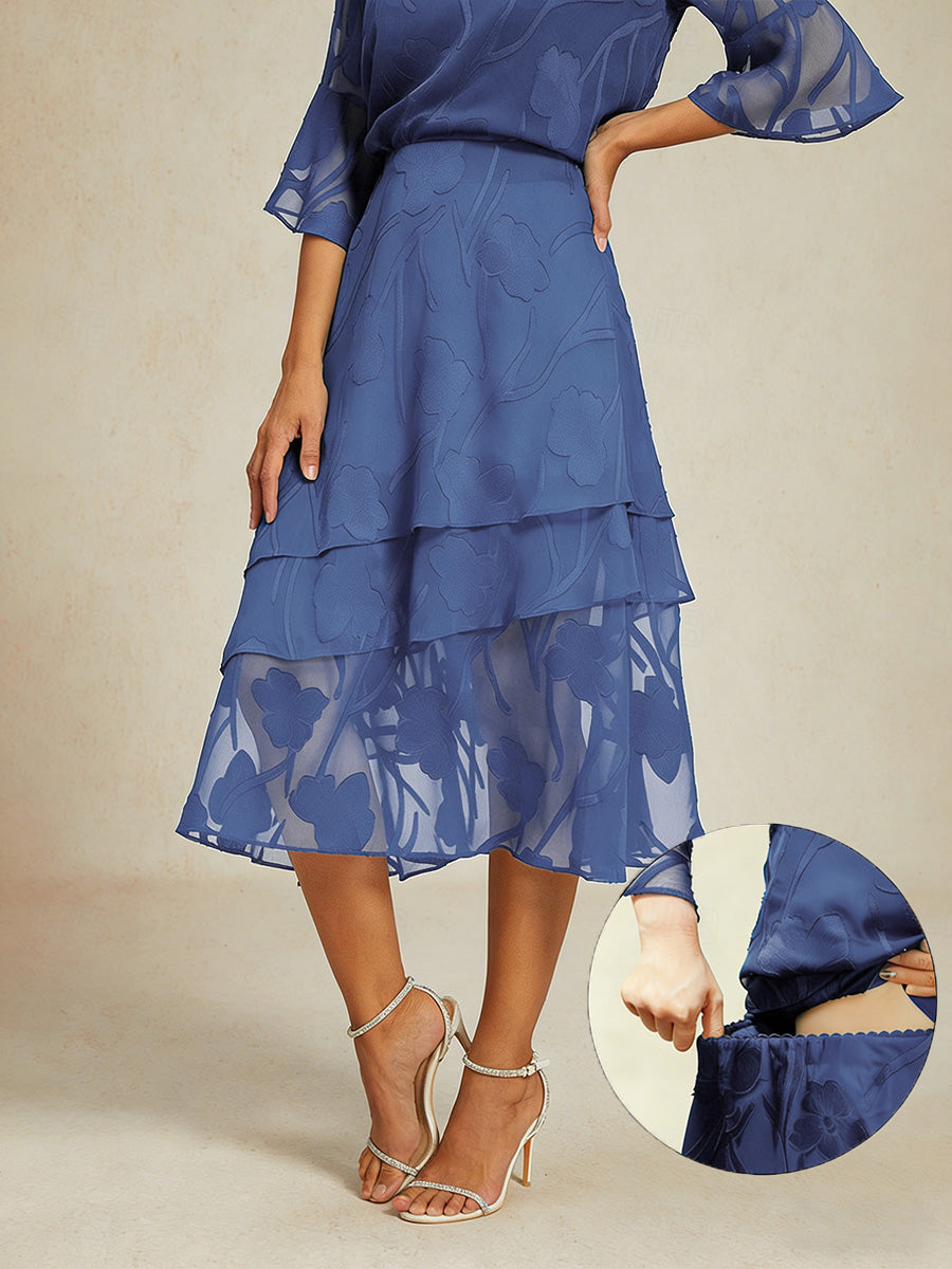 Gonna Midi in Chiffon Floreale