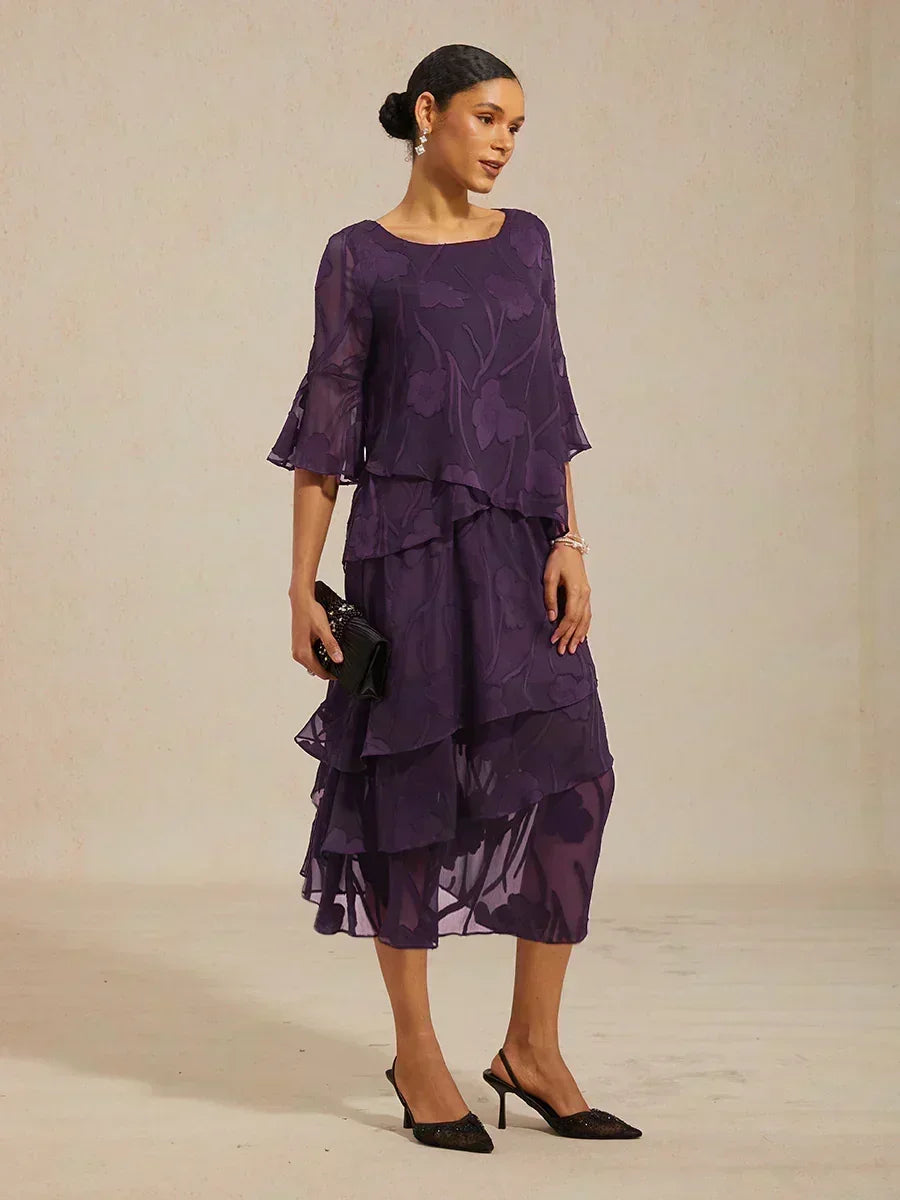 Blusa in Chiffon con Orlo Asimmetrico Elegante
