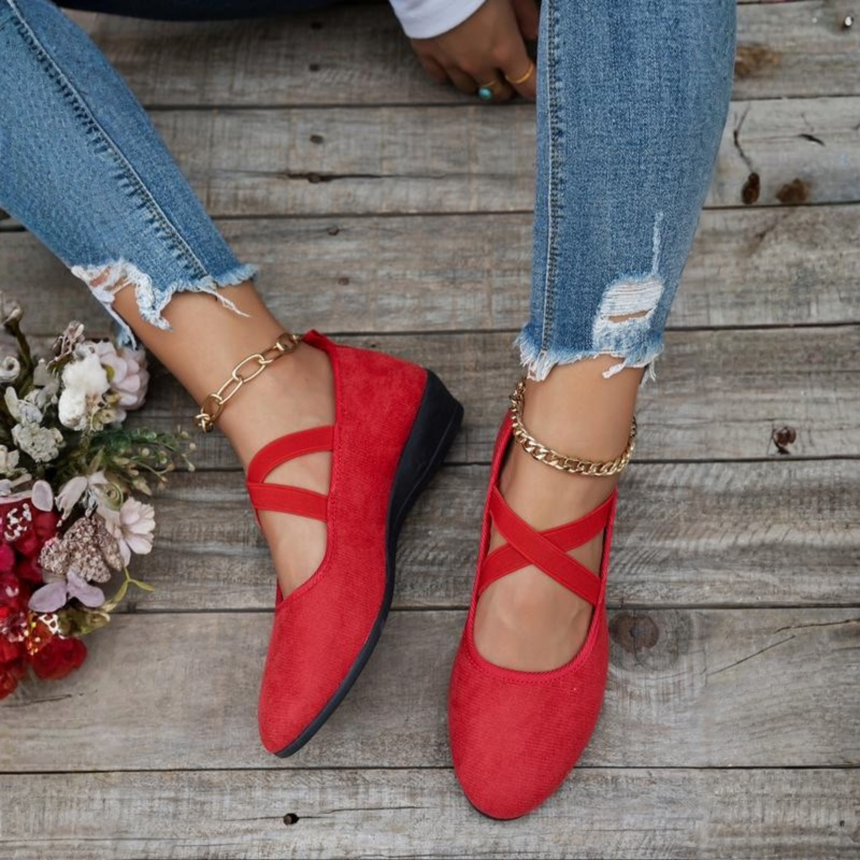 Calerinne | Scarpe Ballerina con Tacco Chiuso