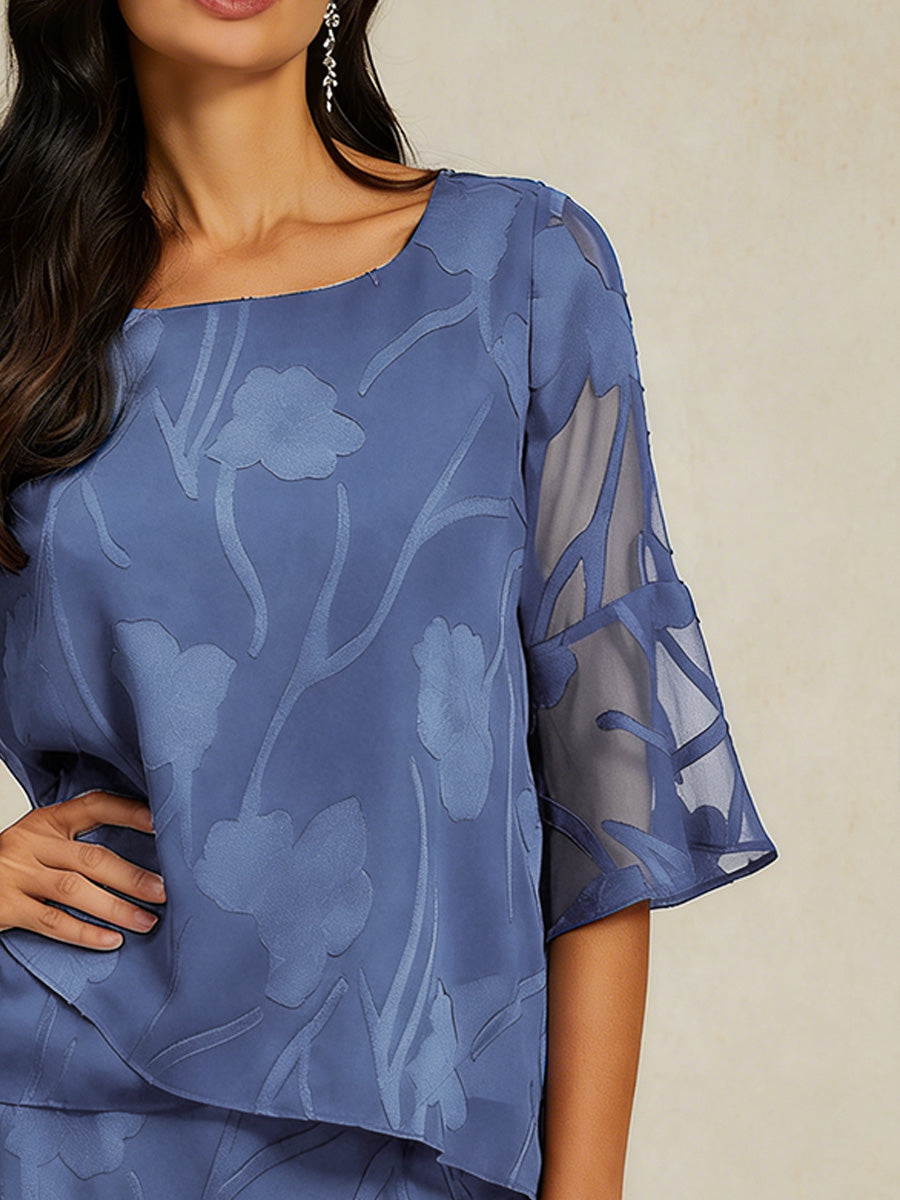 Blusa in Chiffon con Orlo Asimmetrico