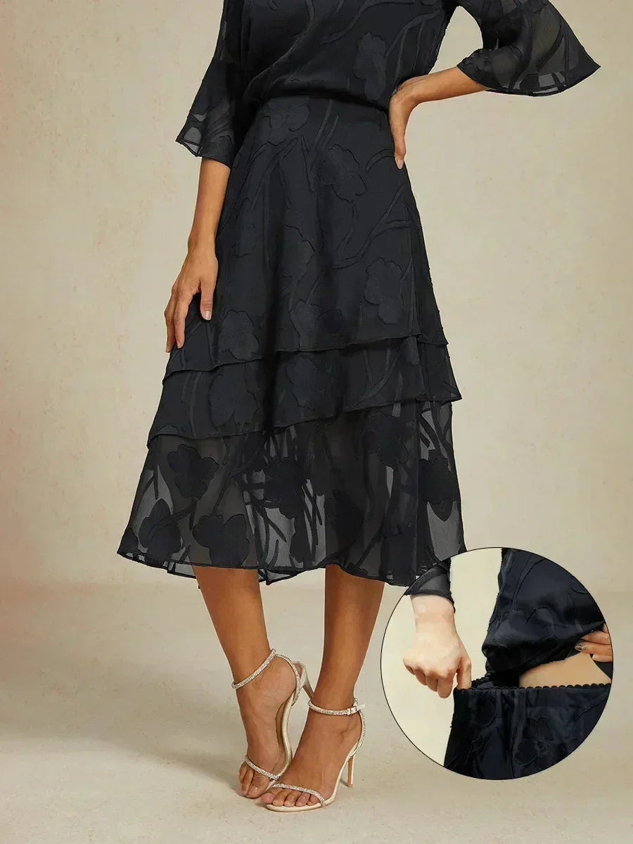 Gonna Midi in Chiffon Floreale