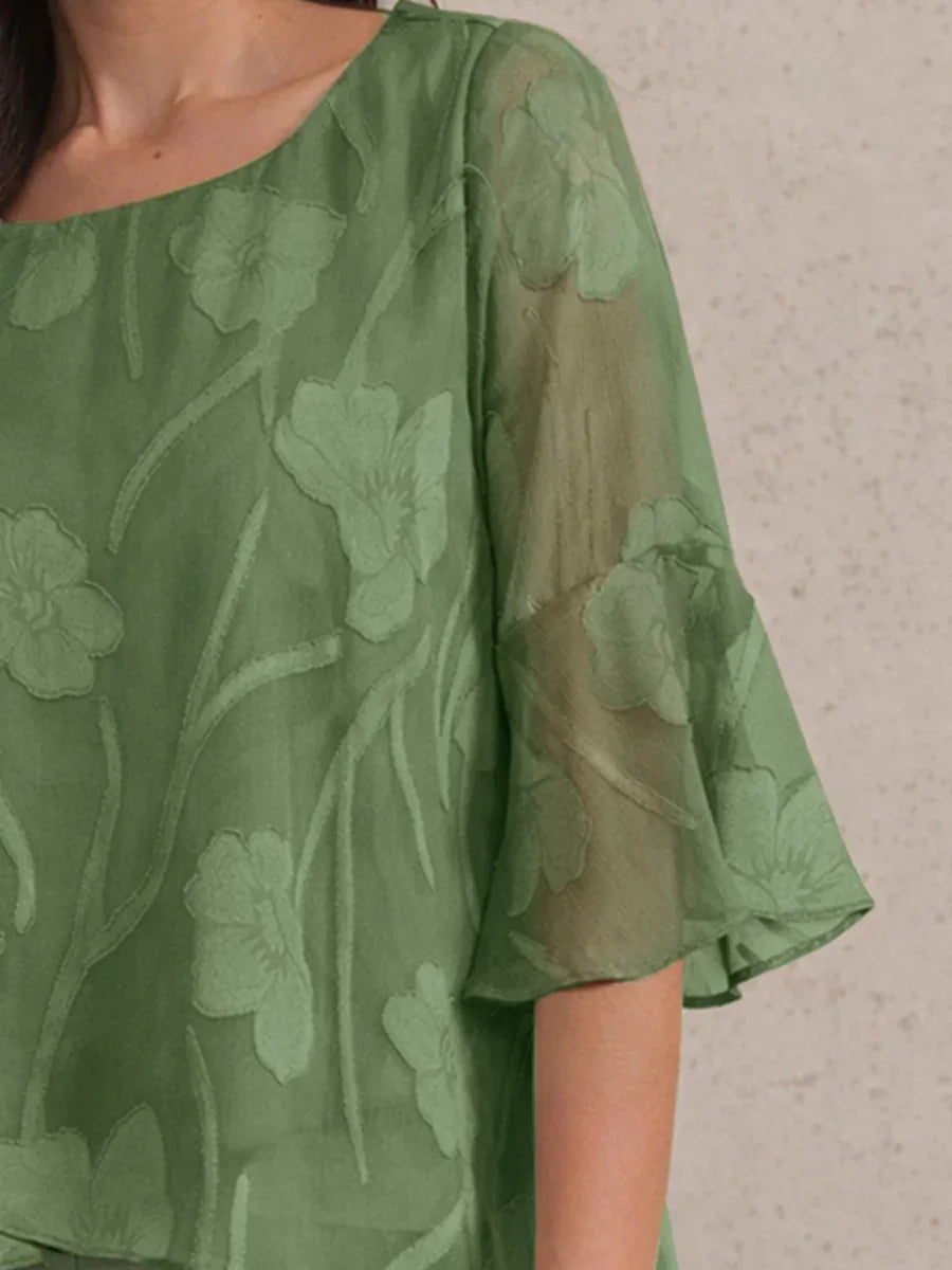 Blusa in Chiffon con Orlo Asimmetrico