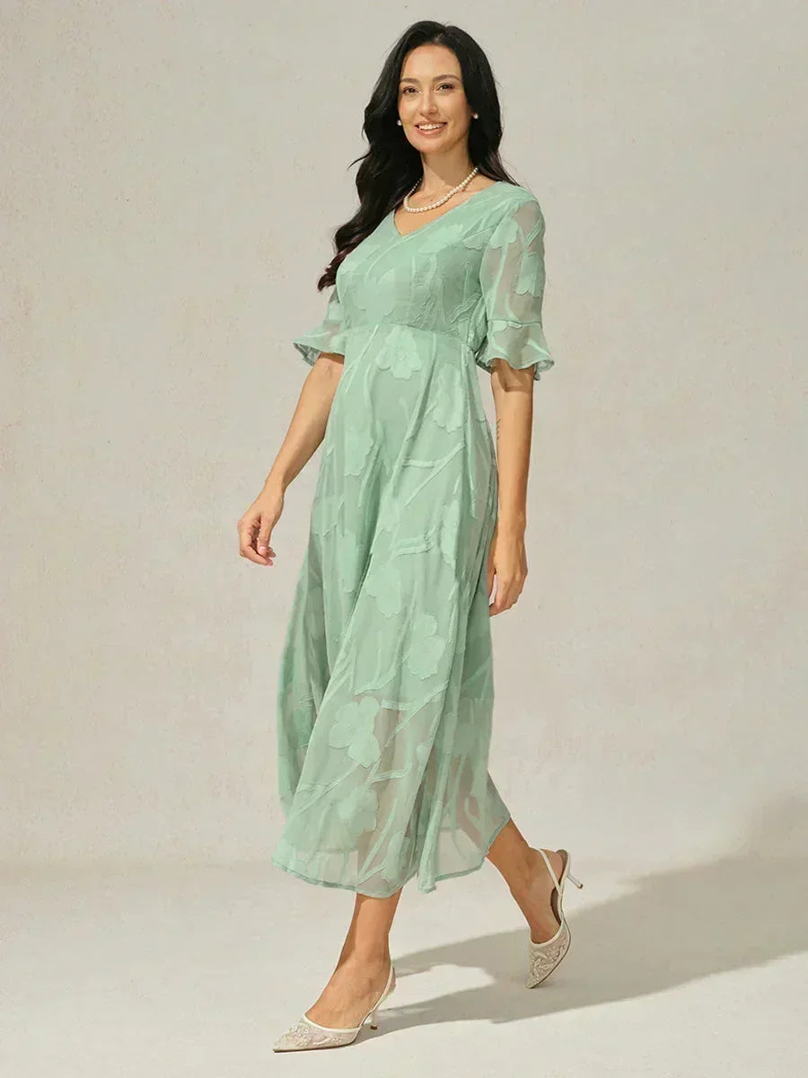 Abito Maxi in Pizzo con Volant