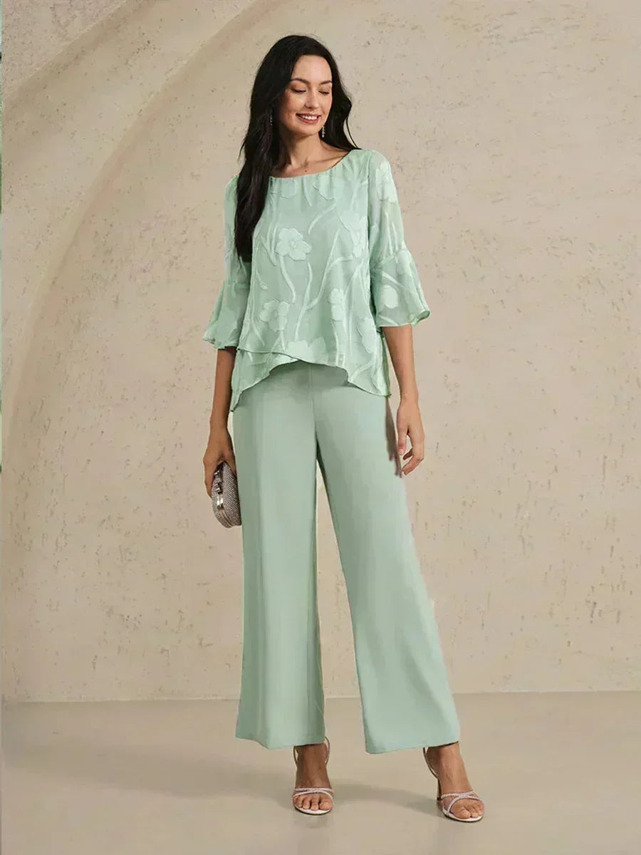 Blusa in Chiffon con Orlo Asimmetrico Elegante