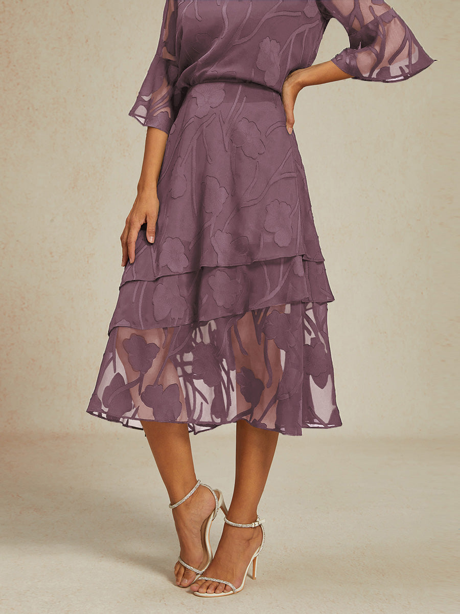 Gonna Midi in Chiffon Floreale