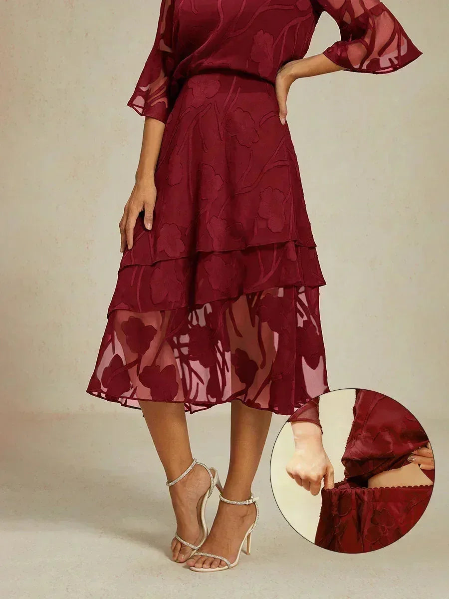 Gonna Midi in Chiffon Floreale