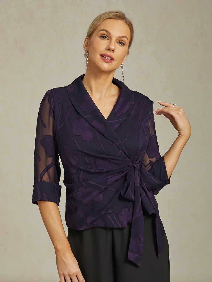 Elegante Blusa in Chiffon Floreale