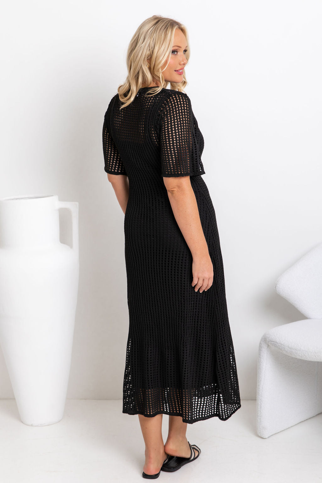 ESSENZIALE - Vestito Maxi all'Uncinetto Airlie - Naturale