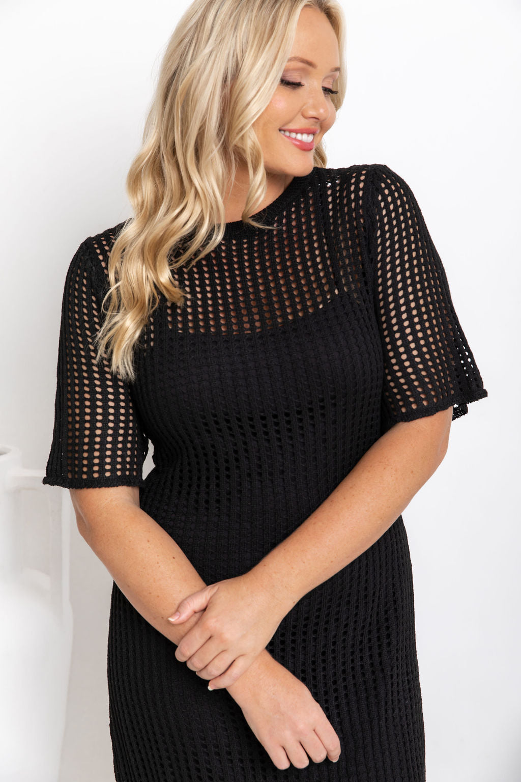 ESSENZIALE - Vestito Maxi all'Uncinetto Airlie - Naturale