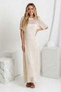 ESSENZIALE - Vestito Maxi all'Uncinetto Airlie - Naturale