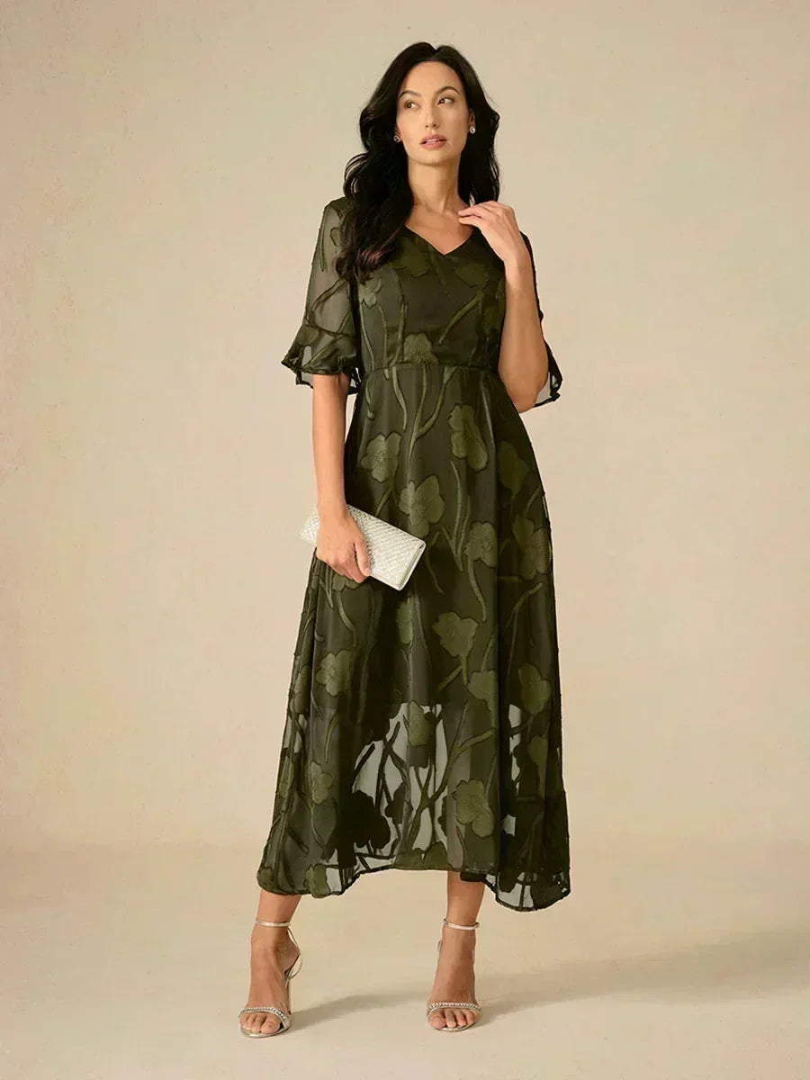Abito Maxi in Pizzo con Volant