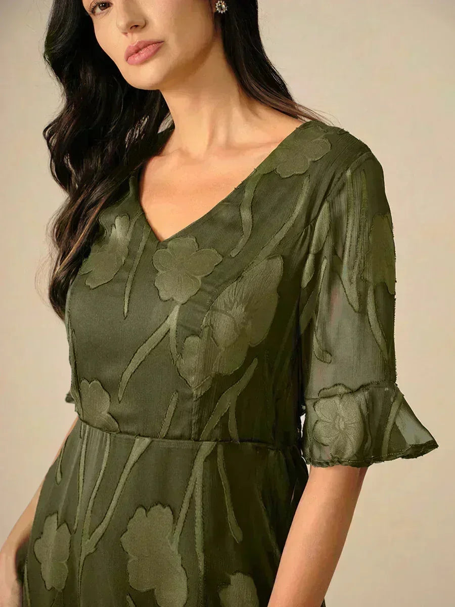 Abito Maxi in Pizzo con Volant